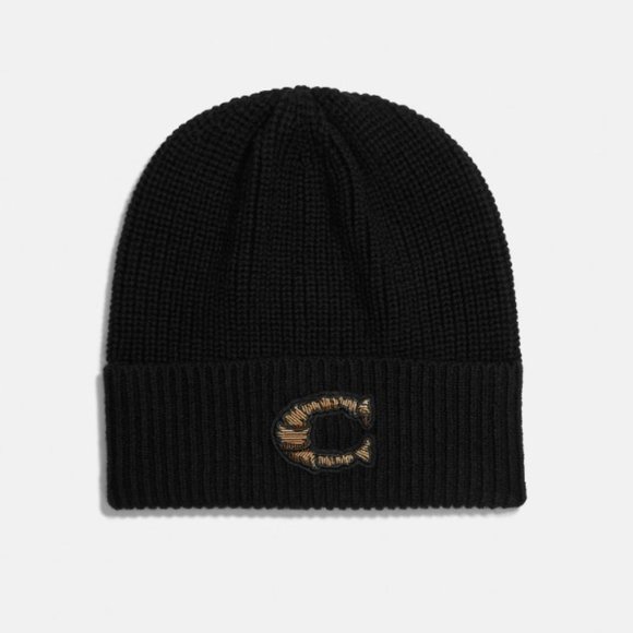 Coach X Michael B. Jordan Mummified Signature Beanie Cuffed knit Hat Cap NWT - Picture 2 of 7